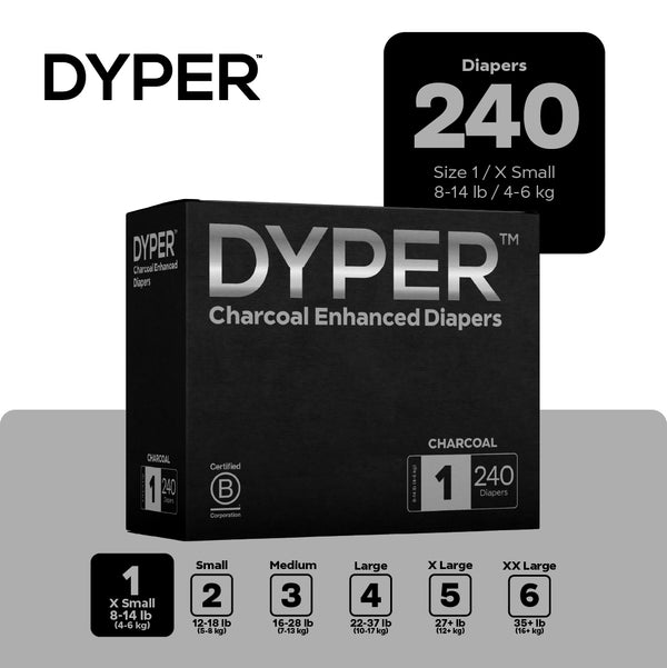 Charcoal Enhanced Diapers Monthly Box